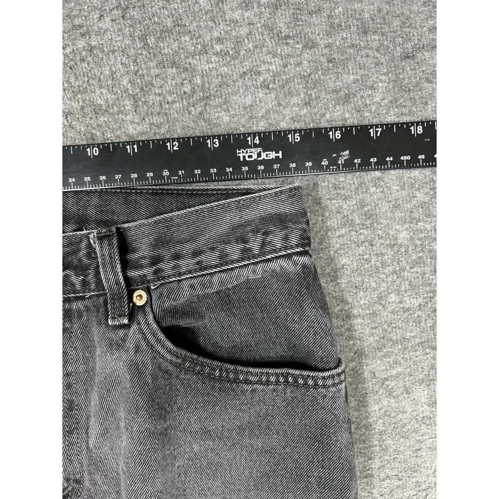 Levis 505 Regular Fit Jeans Mens 32x34 (fits 30x32) Black Denim Straight Leg Y2K